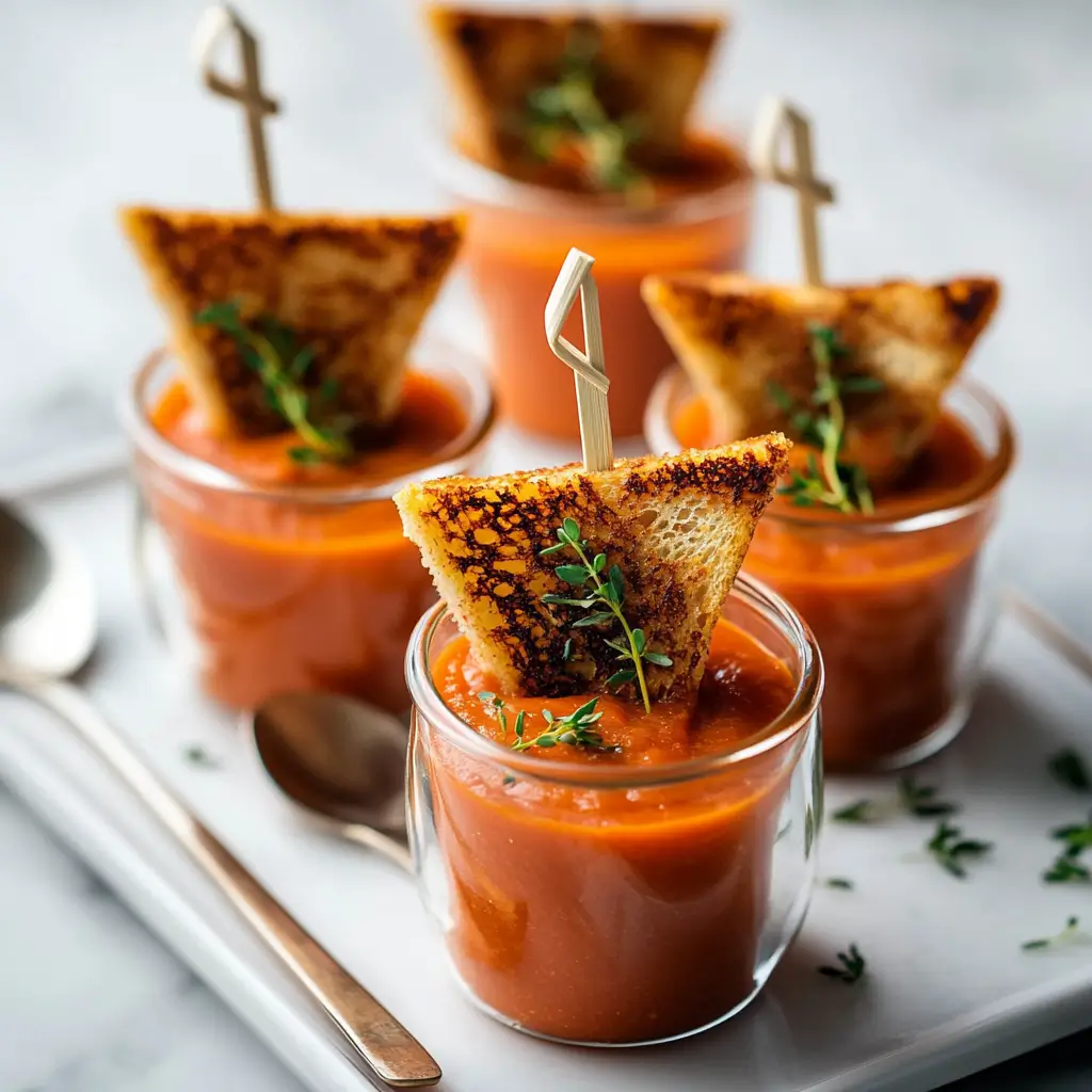 Tomato soup with grilled cheese