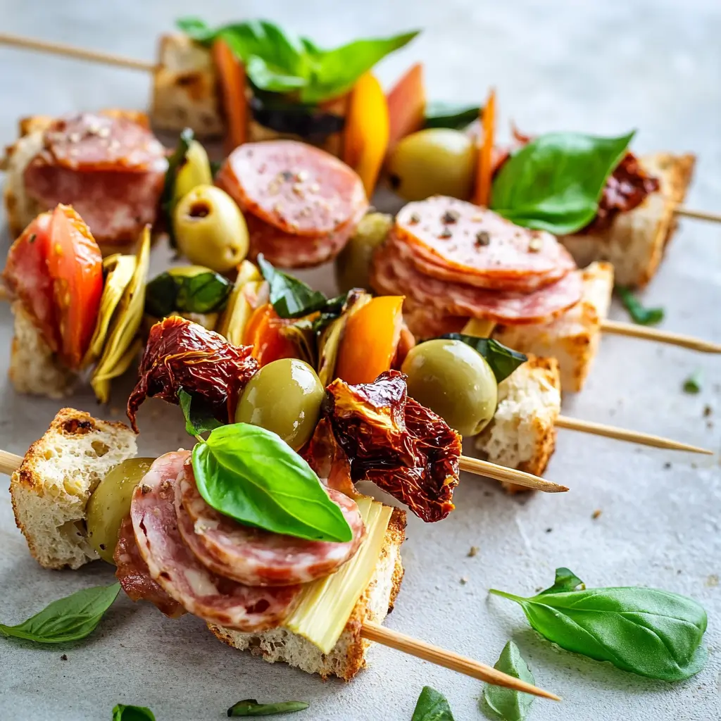 Lunch kebabs with mortadella