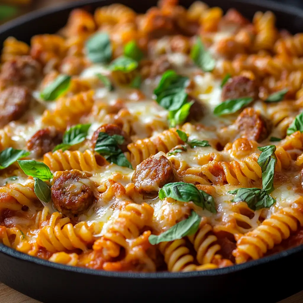 One Pot Cheesy Sausage Pasta