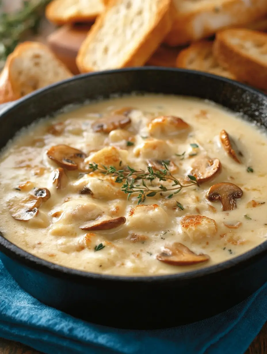 Skillet Mushroom Fondue