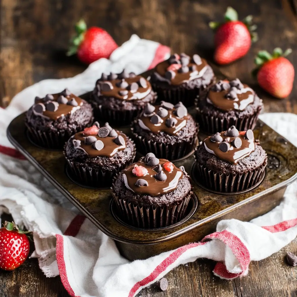 Chocolate Strawberry Muffins
