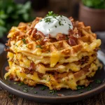 Bacon Cheese Hashbrown Waffles