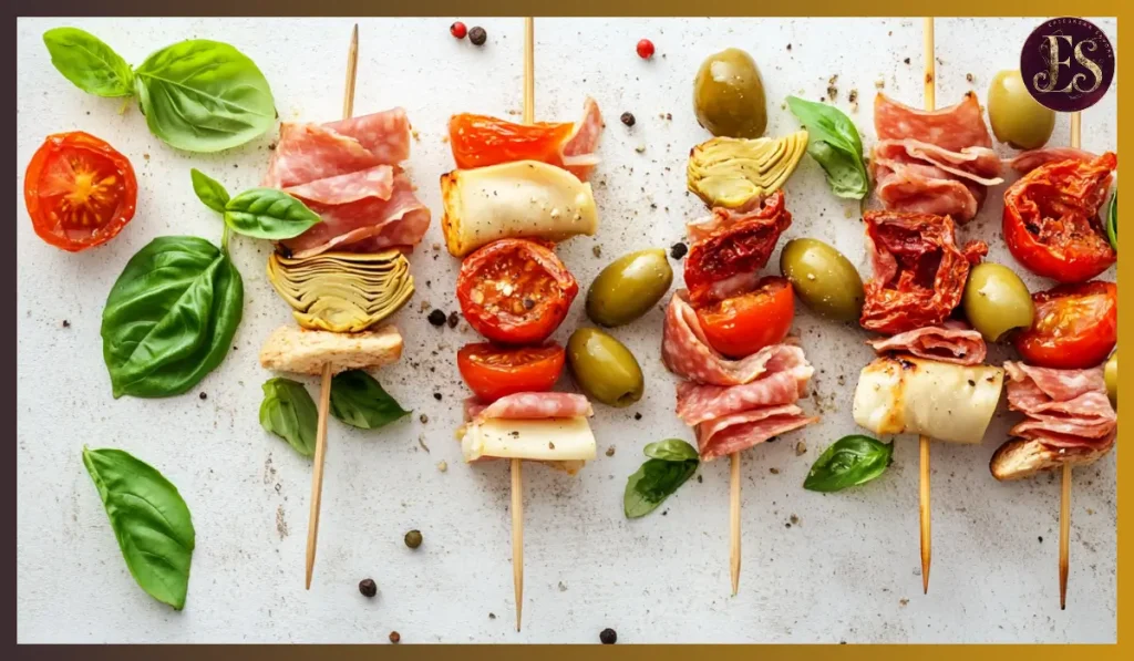 Lunch kebabs with mortadella