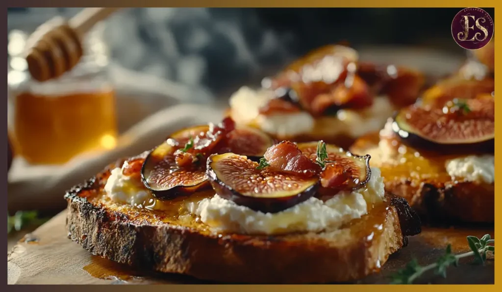 Bacon Fig Ricotta Tartines