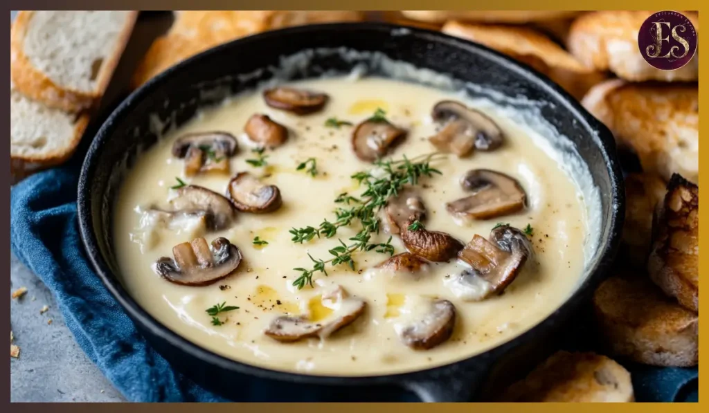 Skillet Mushroom Fondue