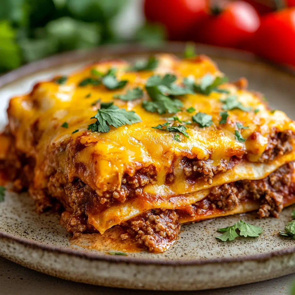 Beef enchilada casserole