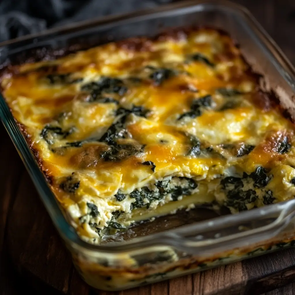 Cheesy Spinach Baked Eggs