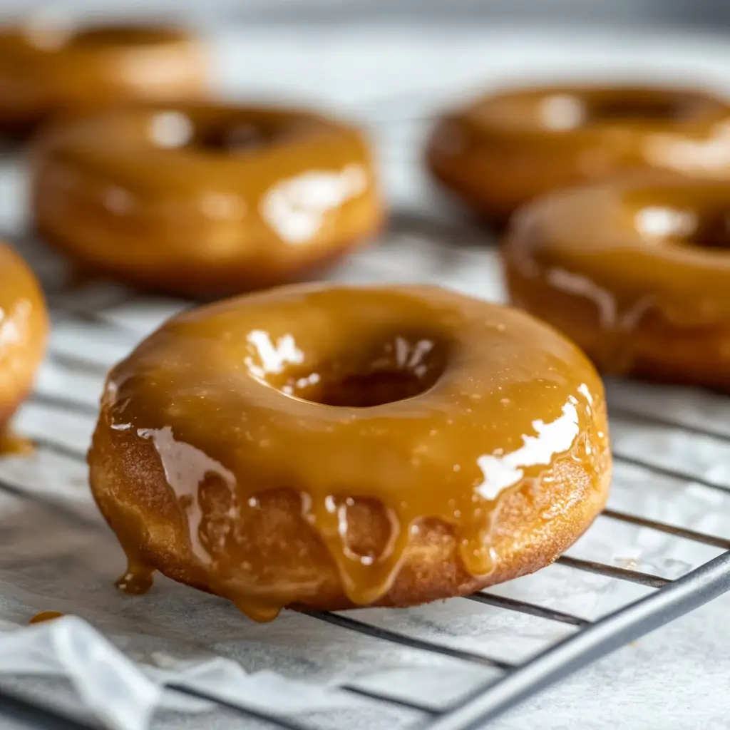 Baked maple glazed donuts
