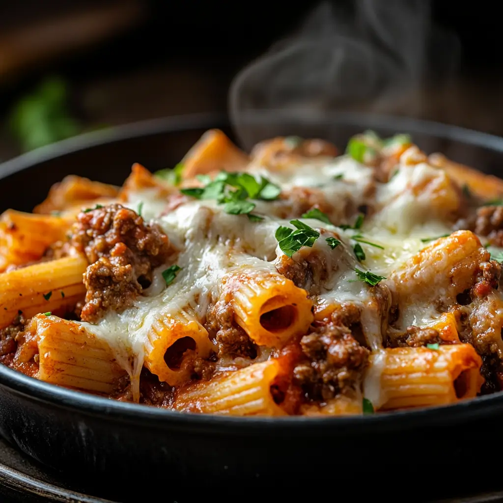 Creamy cheesy baked ziti