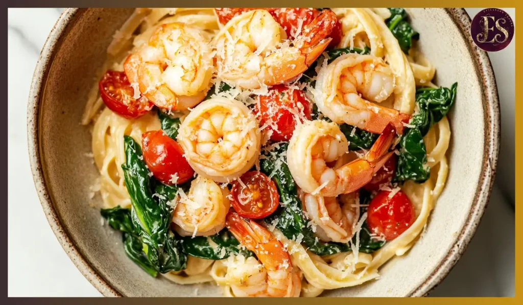 Tomato Spinach Shrimp Pasta