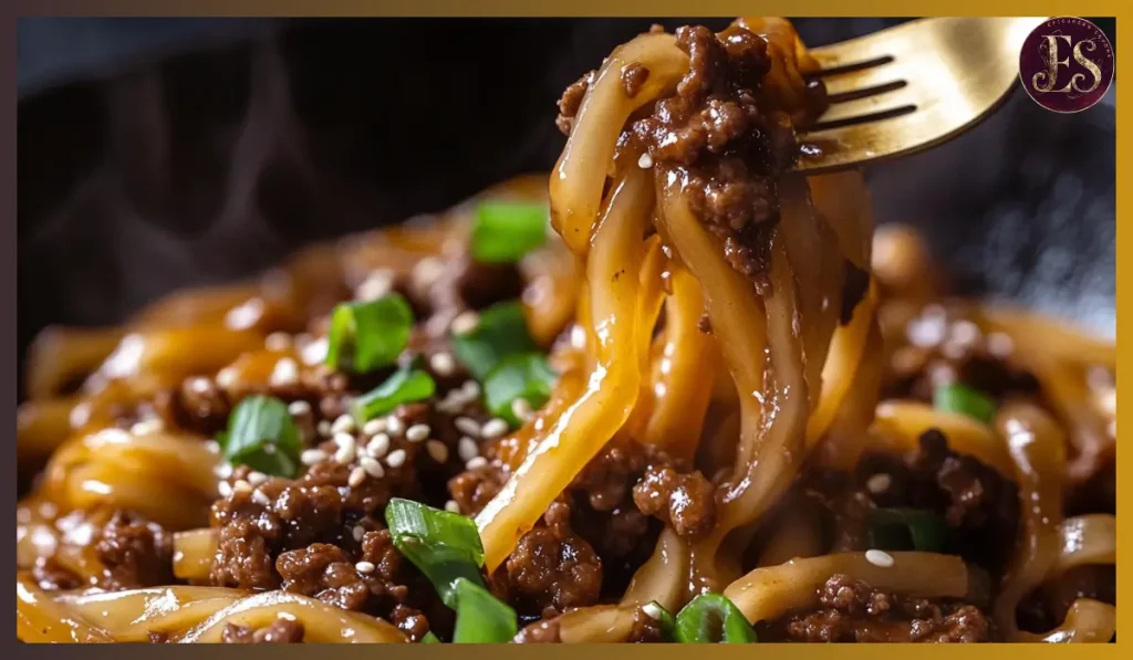 Mongolian Ground Beef Noodles
