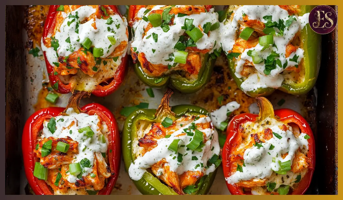 Buffalo Chicken Stuffed Peppers