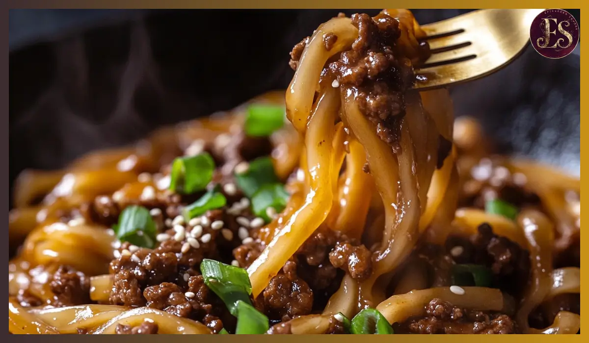 Mongolian Ground Beef Noodles