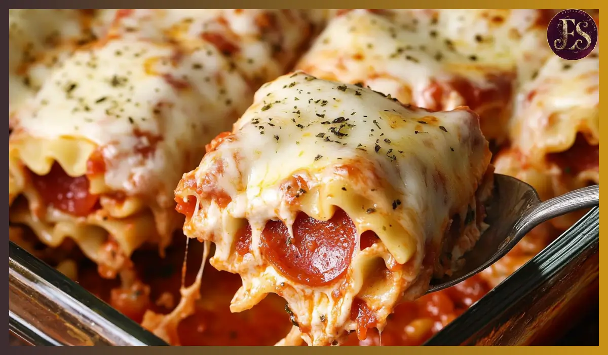 Pepperoni Pizza Lasagna Roll