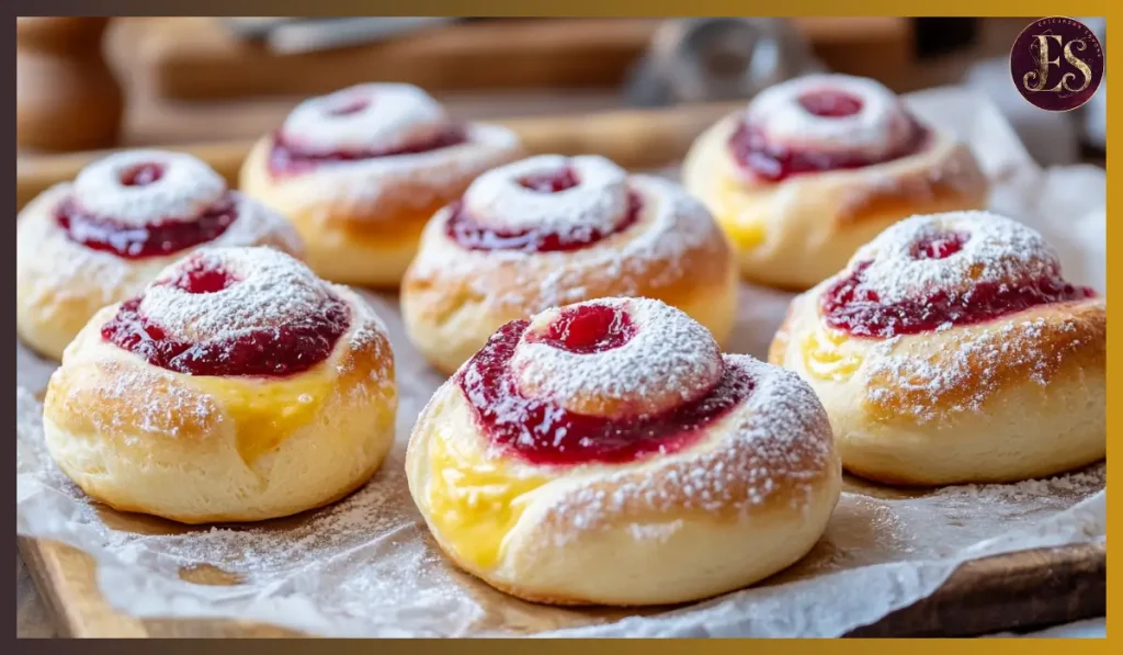 Raspberry Custard Buns
