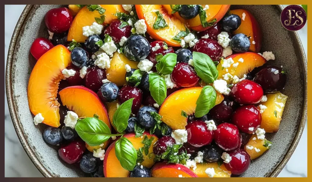 Blueberry Peach Feta Salad