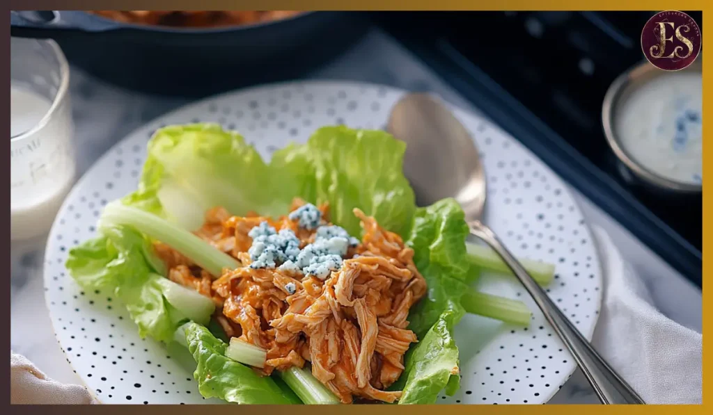 Buffalo chicken lettuce wraps