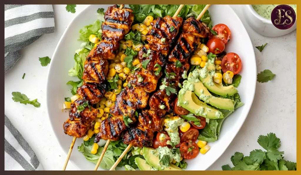 BBQ Chicken Skewer Salad